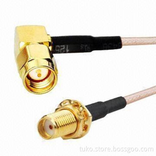 SMA Female to Right Angle SMA Male Cable with RG174 Cable Type